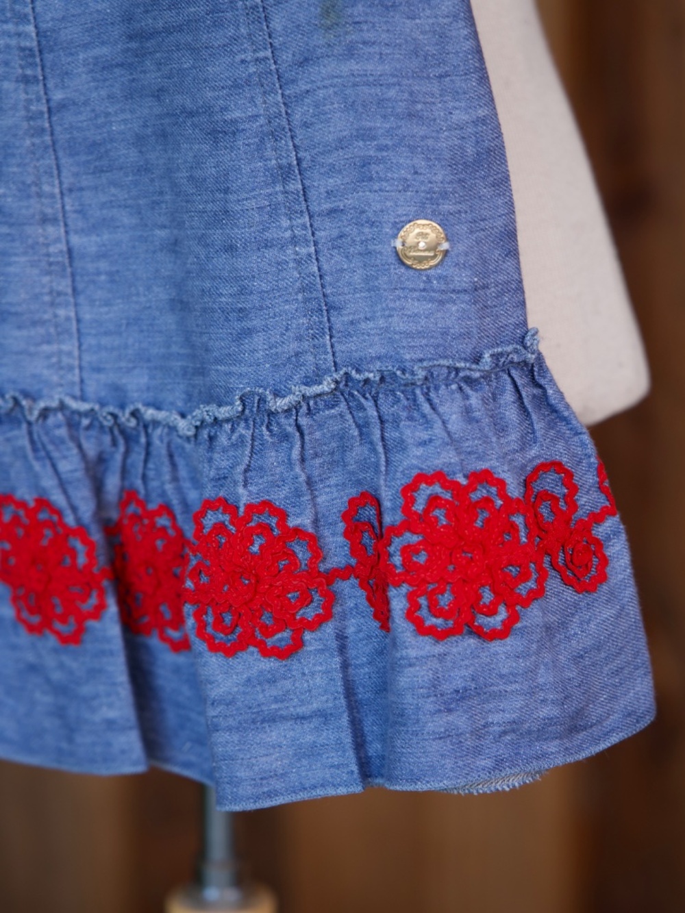 Pili Carrera 100% Linen Heather Blue Sleeveless Mini Dress Made In Spain Kids 6 - Picture 6 of 15